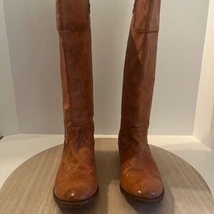 Frye Melissa Button Riding Boots Brown Leather Size 8B